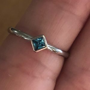 Blue topaz stacking ring